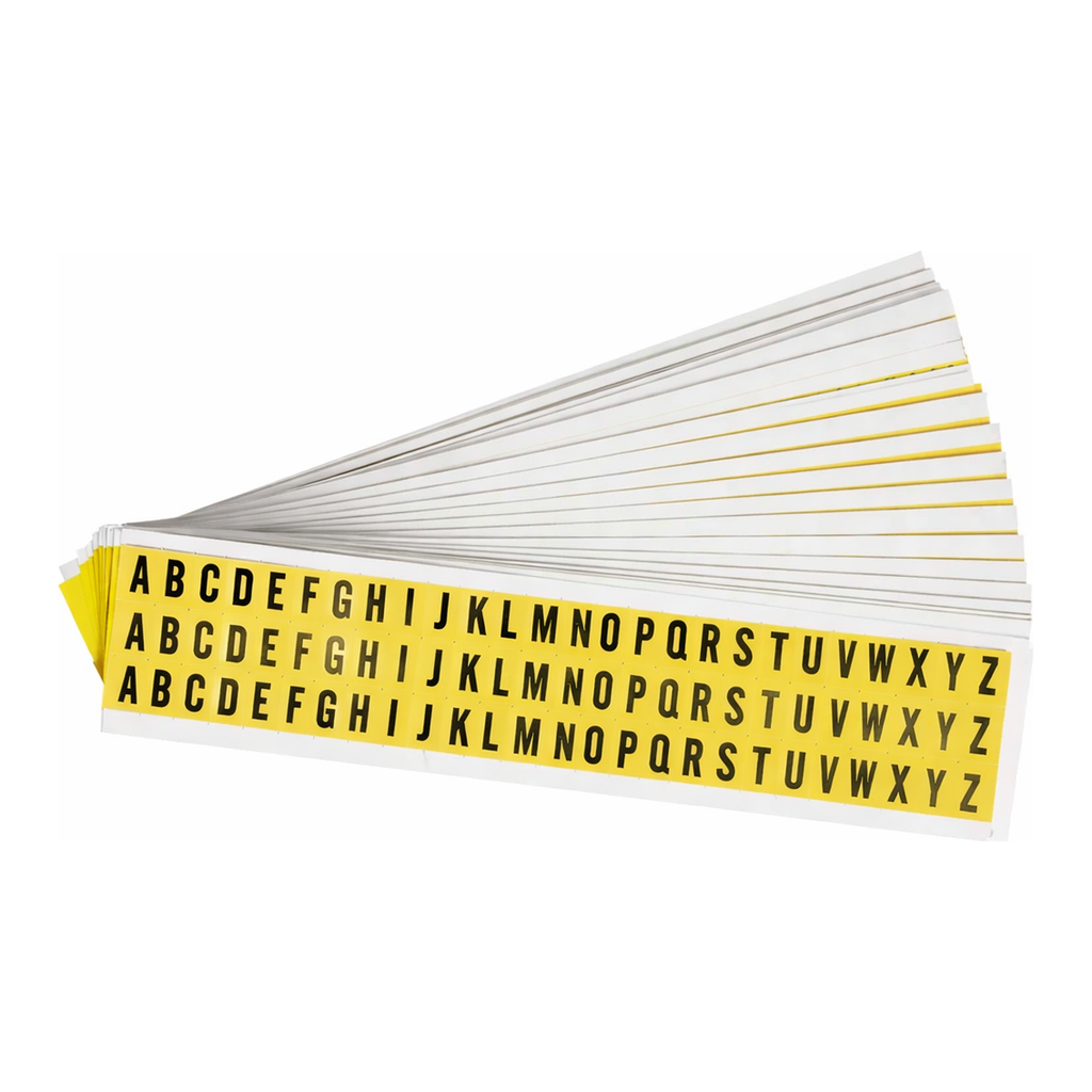 Brady 0.375" Character Height Black on Yellow Repositionable Letters Kit
