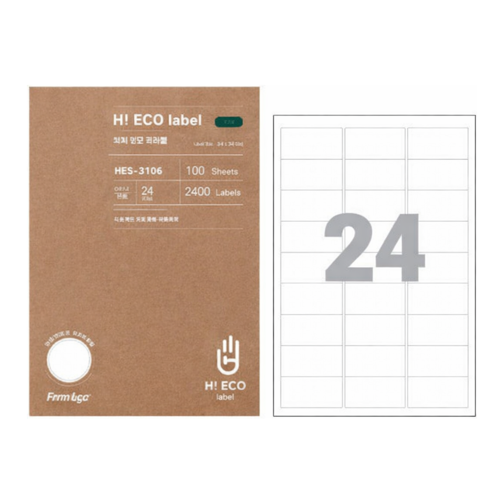 OFFICENEX 하이에코라벨(HEQ-3106/20매/24칸/폼텍)친환경 인증 상품