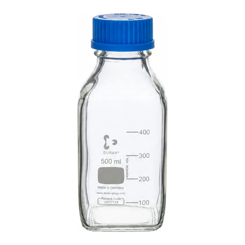 DURAN square bottle, GL45, 500 ml, clear