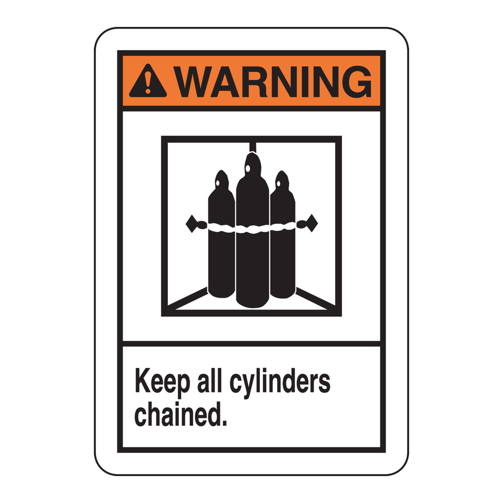 Brady WARNING Keep All Cylinders Chained. Sign