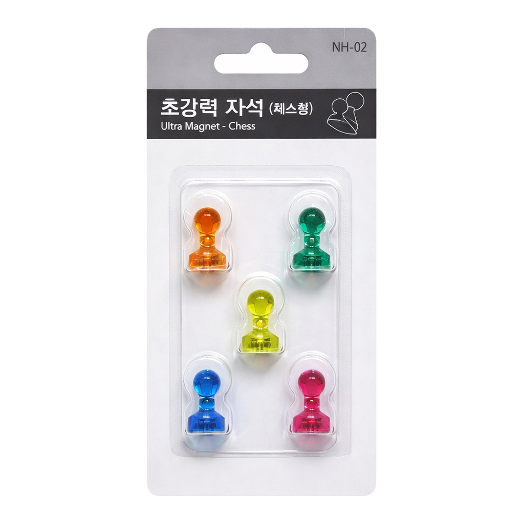 OFFICENEX 체스형 초강력자석 세트 소 NH-02 5개입(Ø11mm)