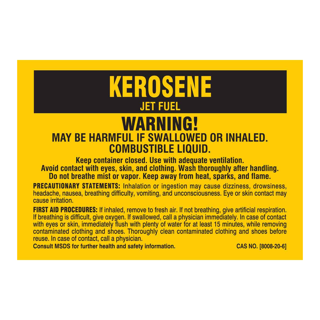 Brady Kerosene Jet Fuel Warning Labels