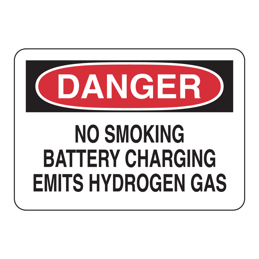 Brady DANGER No Smoking Battery Charging Emits Hydrogen Gas Sign