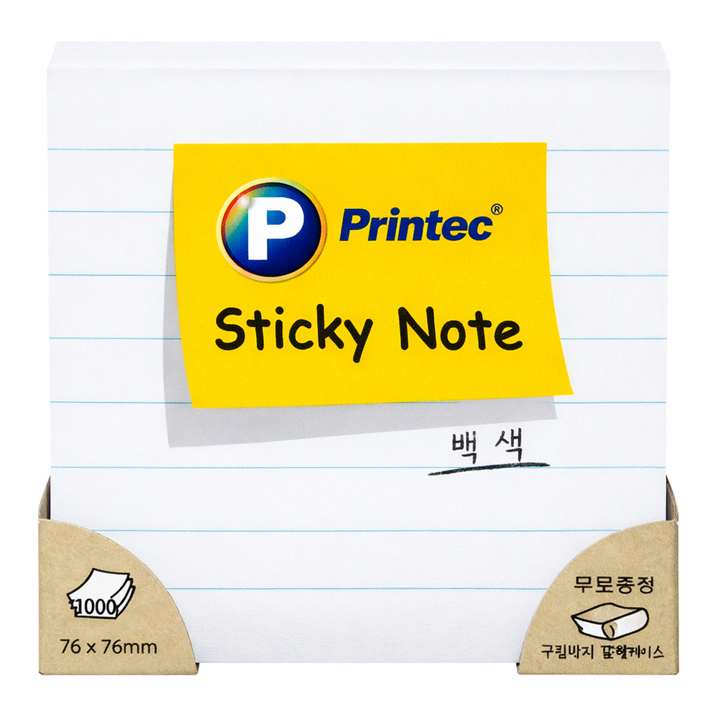 OFFICENEX 프린텍 L7676W 스티키노트 노트형화이트 76*76 100매
