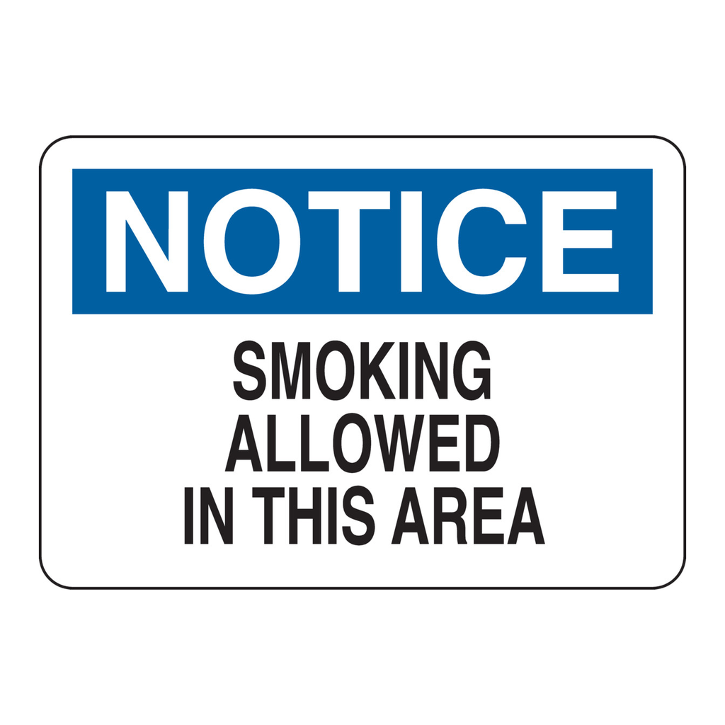 Brady NOTICE Smoking Allowed In This Area Sign