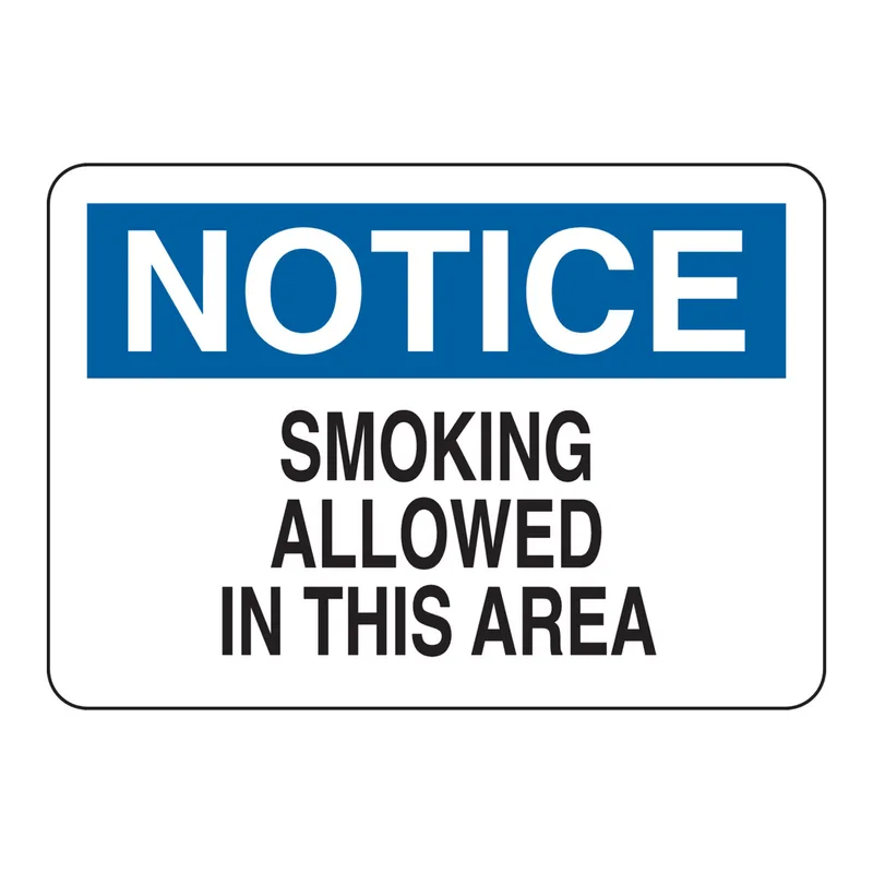 Brady NOTICE Smoking Allowed In This Area Sign