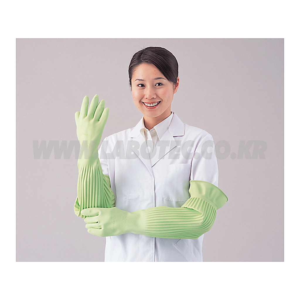 AS ONE Latex Long Glove  580mm, 라텍스 긴장갑(미끄럼방지 가공)  580mm