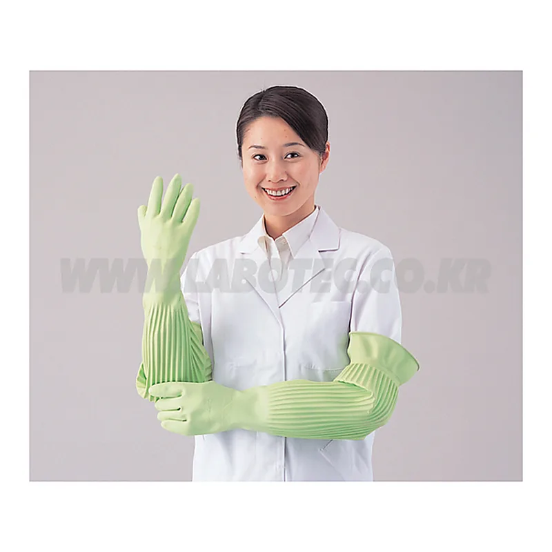 AS ONE Latex Long Glove 580mm, 라텍스 긴장갑(미끄럼방지 가공) 580mm