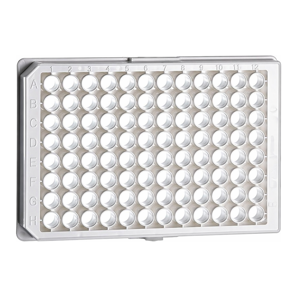 Greiner Bio One CELL CULTURE MICROPLATE, 96 WELL, PS, F-BOTTOM(CHIMNEY WELL), µCLEAR®, WHITE, ADVANCED TC, LID WITH CONDENSATION RINGS, STERILE, 8 PCS./BAG