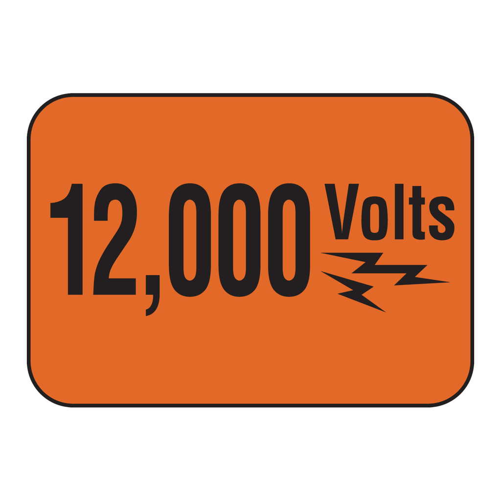Brady 12,000 VOLTS Sign