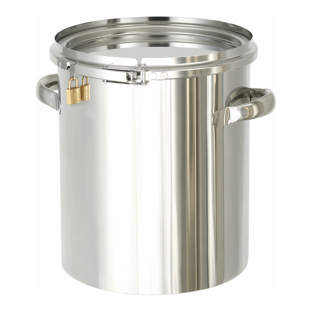 AS ONE Stainless Steel Sealed Tank (with Padlock) SUS304, 스테인리스 밀폐식 탱크(자물쇠 부속) SUS304