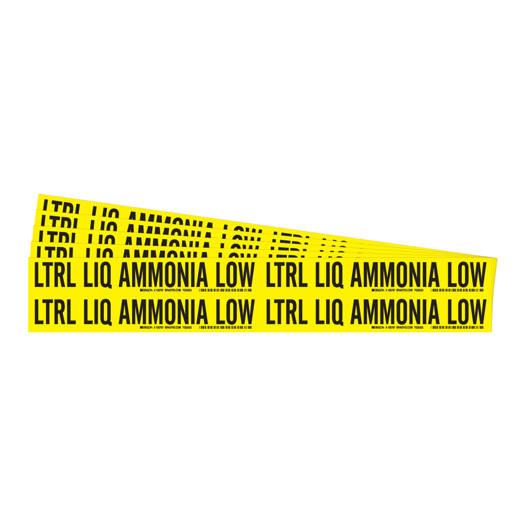 Brady LTRL LIQ AMMONIA LOW Polyester Pipe Markers