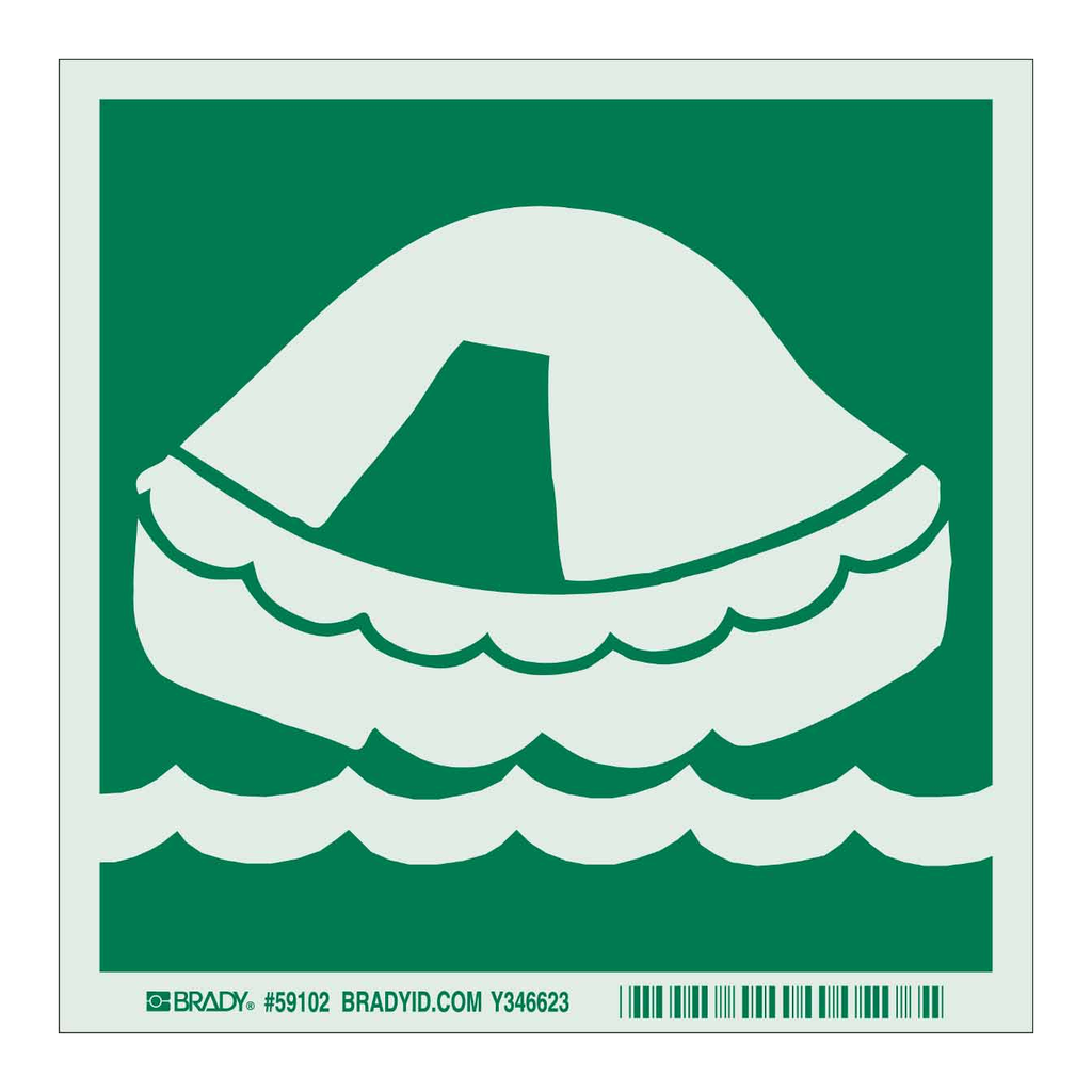 Brady BradyGlo Life Raft Sign