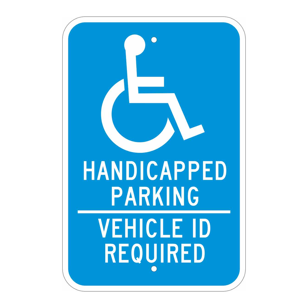 Brady Handicapped Parking Vehicle Id Required Sign