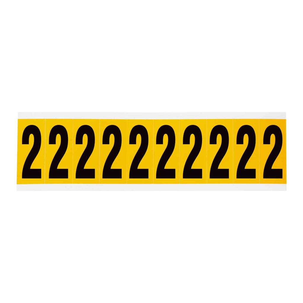 Brady 2" Character Height Black on Yellow Outdoor Numbers and Letters