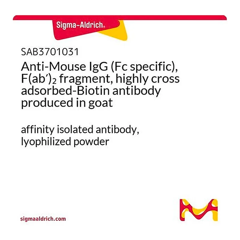 Merck Anti-Mouse IgG (Fc specific), F(ab')2 fragment, highly cross adsorbed-Biotin antibody produced in goat
