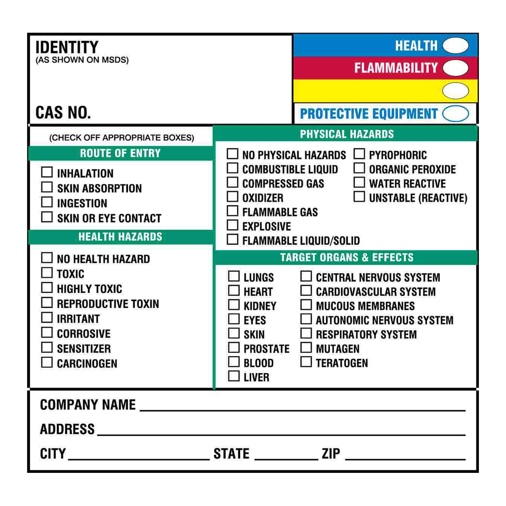 Brady Haz-Com Labels
