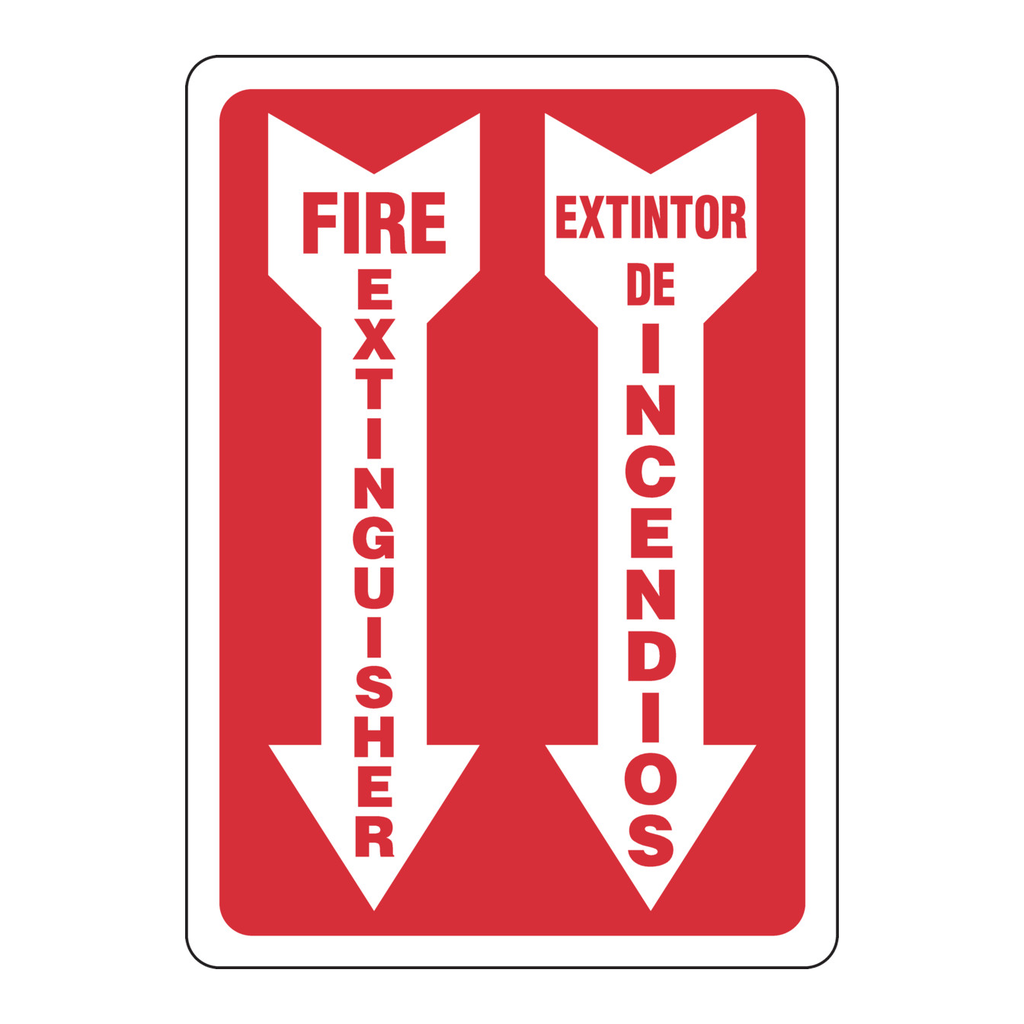 Brady Bilingual Fire Extinguisher Sign