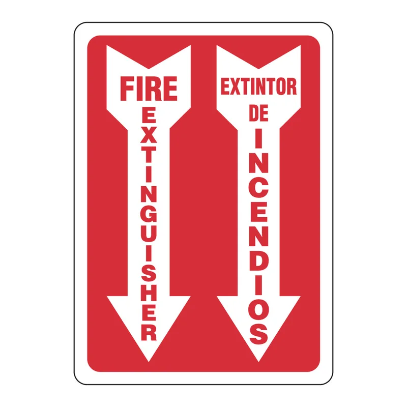 Brady Bilingual Fire Extinguisher Sign