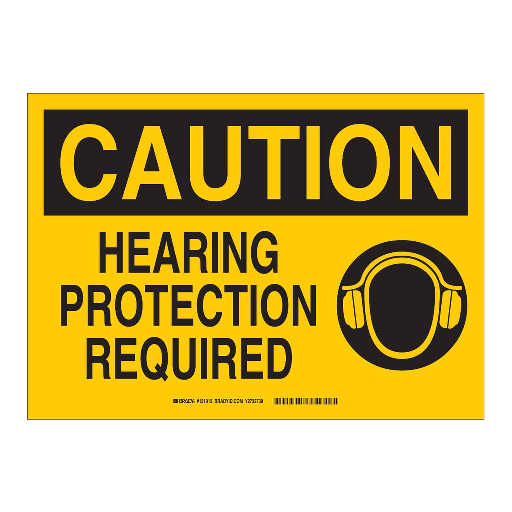 Brady CAUTION Hearing Protection Required Sign