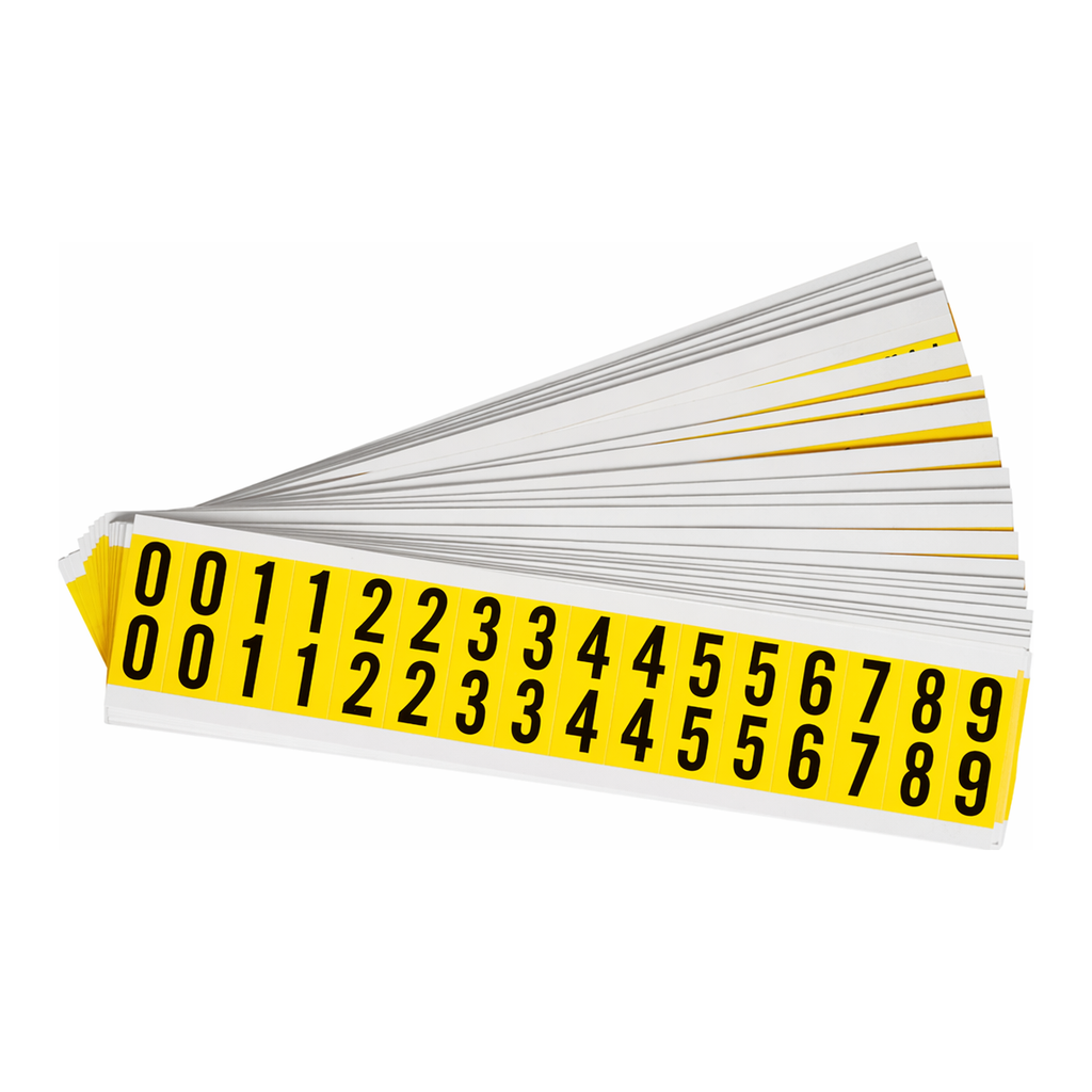 Brady 0.625" Character Height Black on Yellow Repositionable Numbers Kit