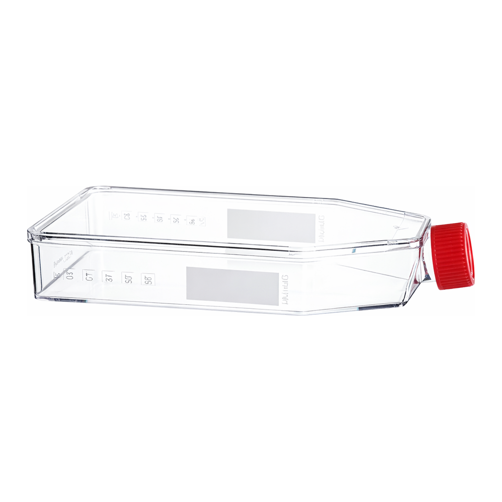 Greiner Bio One CELL CULTURE FLASK, 550 ML, 175 CM², PS,RED FILTER SCREW CAP, CLEAR, CELLSTAR® TC, FLAT FLASK DESIGN, STERILE, 5 PCS./BAG
