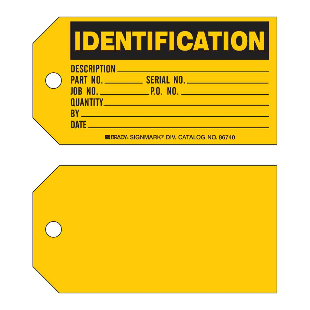Brady IDENTIFICATION Production Tag
