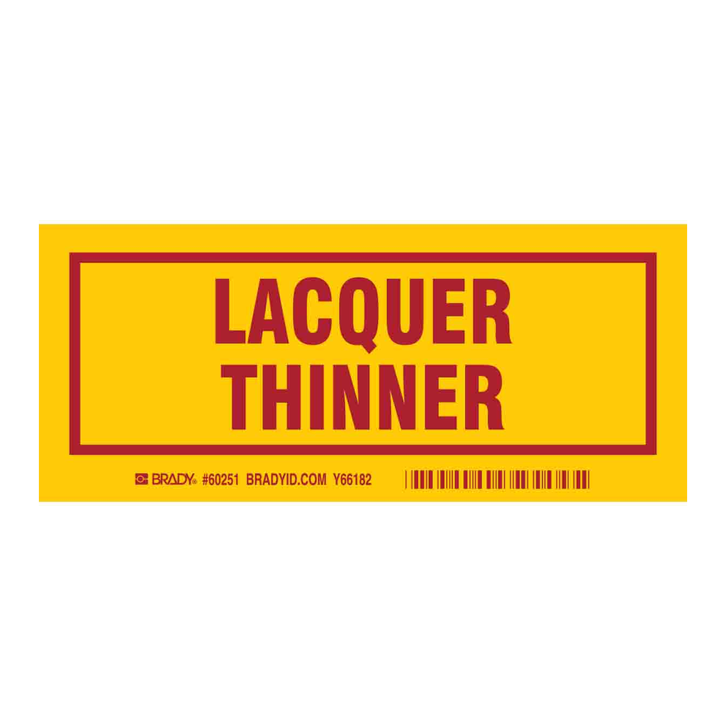 Brady LACQUER THINNER Labels
