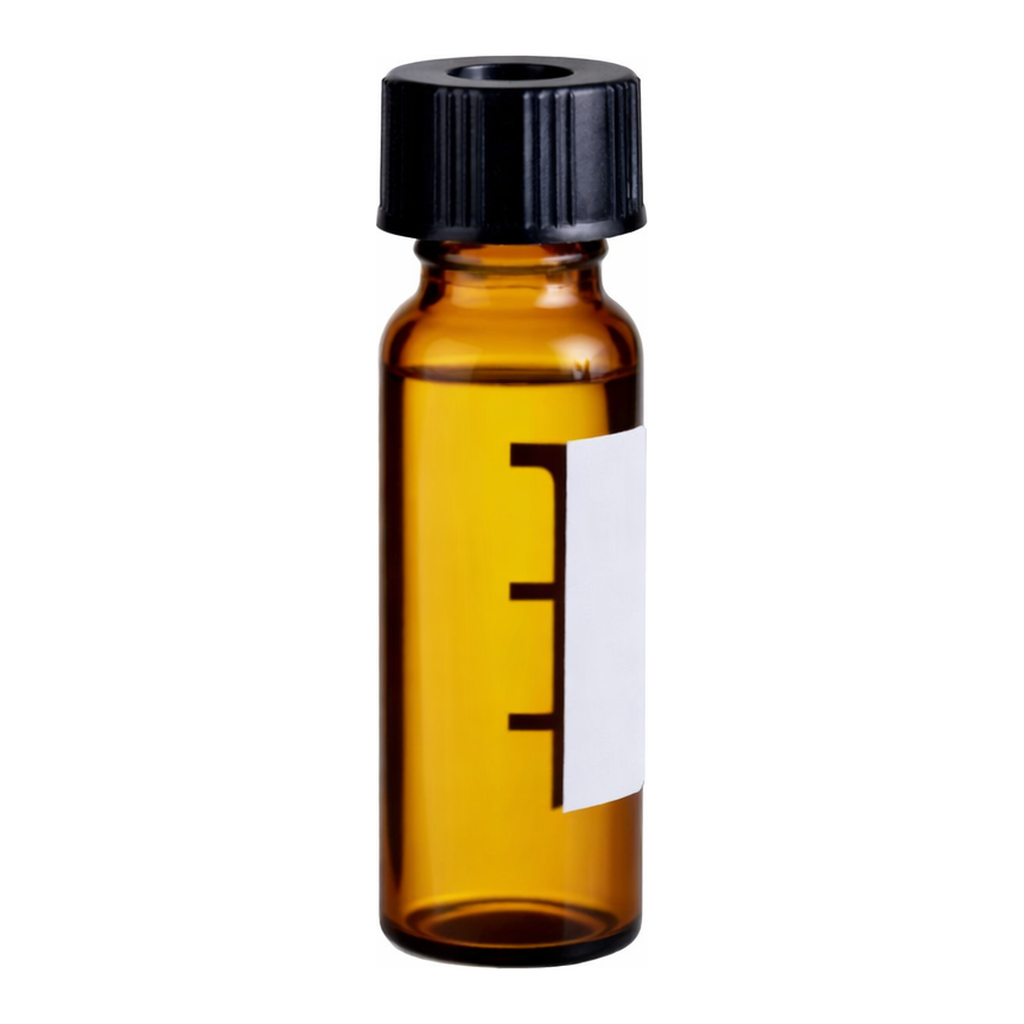 Waters LCGC Certified Amber Glass 12 x 32 mm Screw Neck Vial, with Cap and PTFE/Silicone Septum, 2 mL Volume, 100/pk