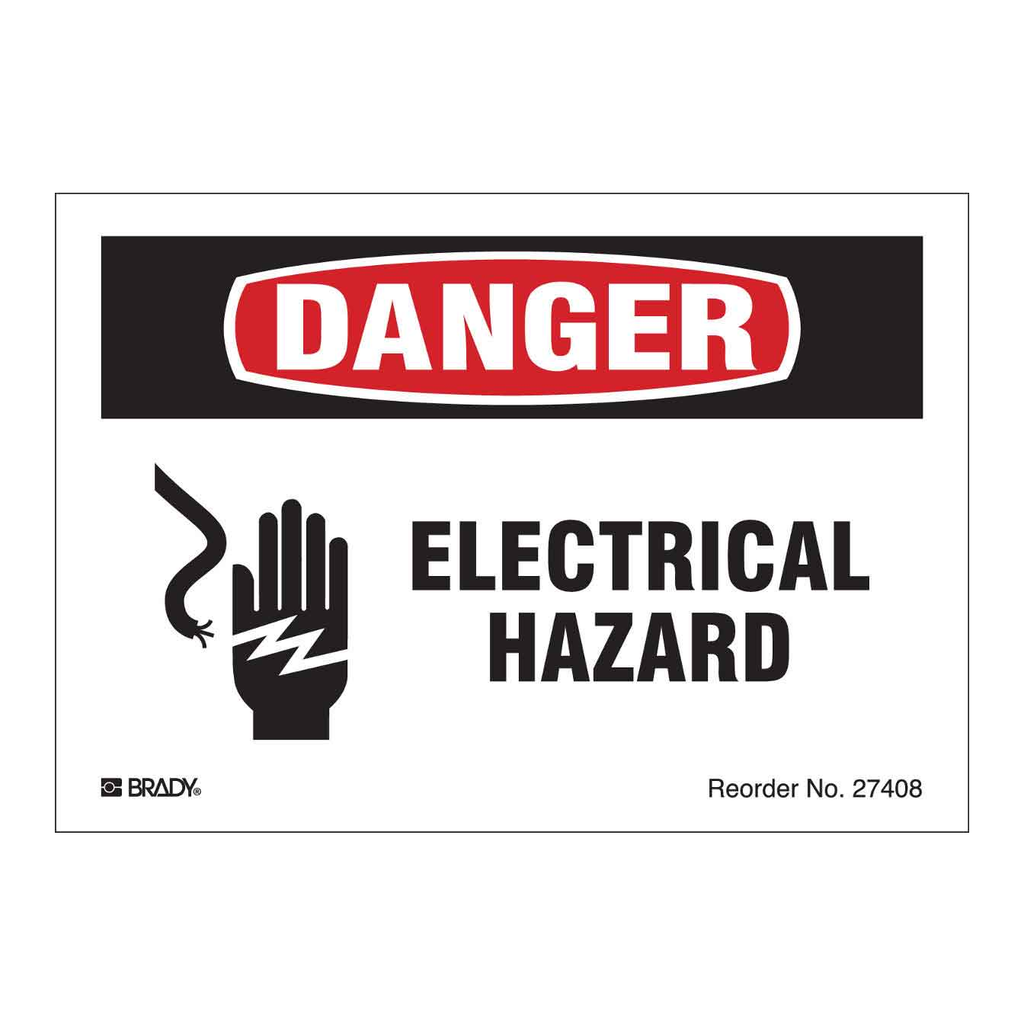 Brady DANGER Electrical Hazard Sign