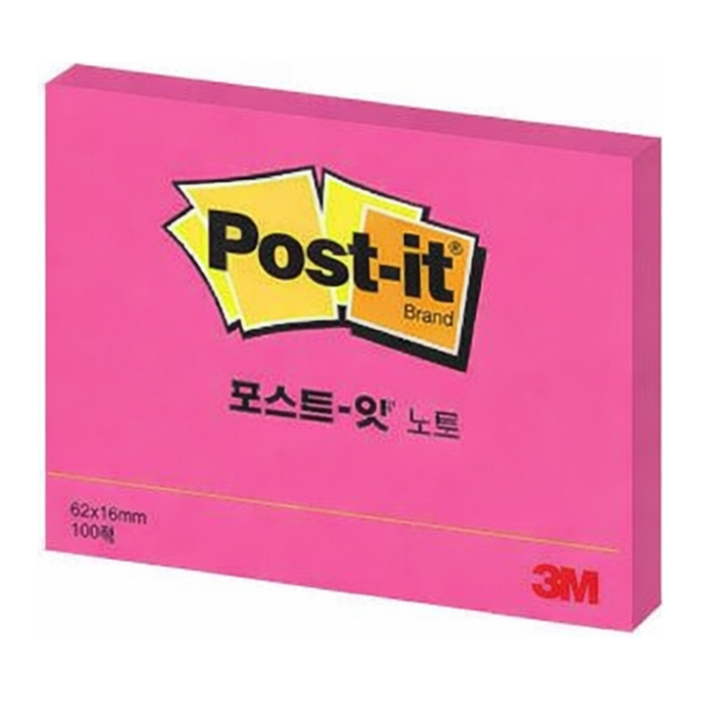 OFFICENEX 3M 포스트잇 강한점착용 657형광 핫핑크