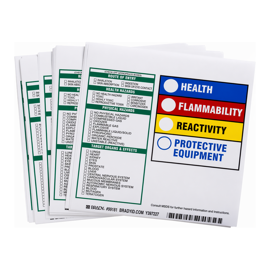 Brady HMIG Target Organ Labels (Reactivity)