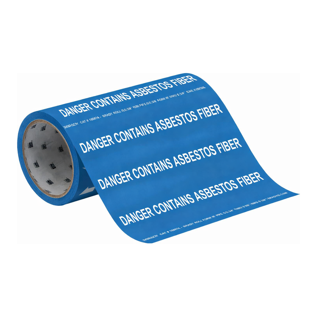 Brady DANGER CONTAINS ASBESTOS FIBERS Roll Form Pipe Marker