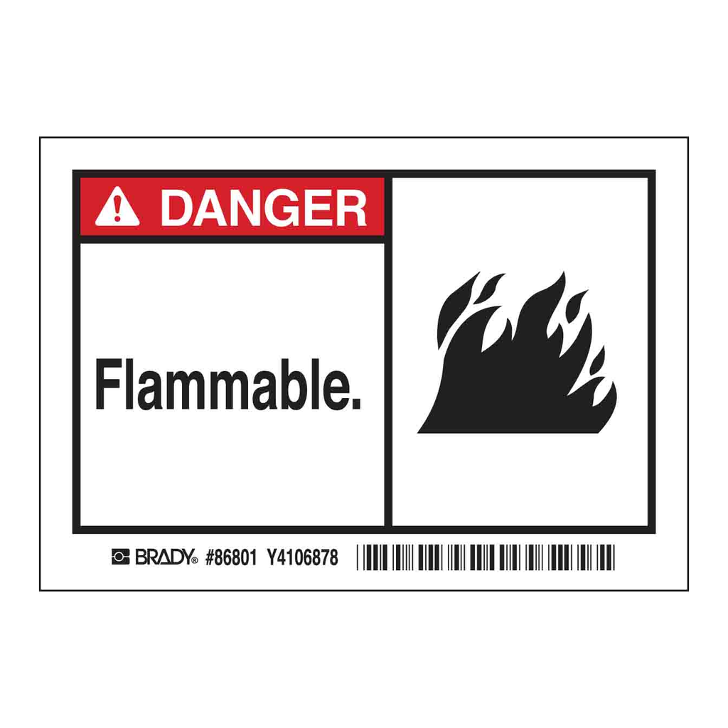 Brady DANGER FLAMMABLE Labels