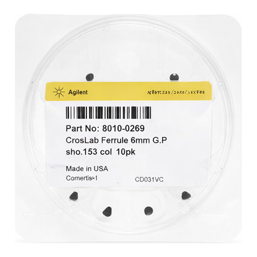 Agilent Ferrule, 0.8mm G/P short 0.53 col 10/pk