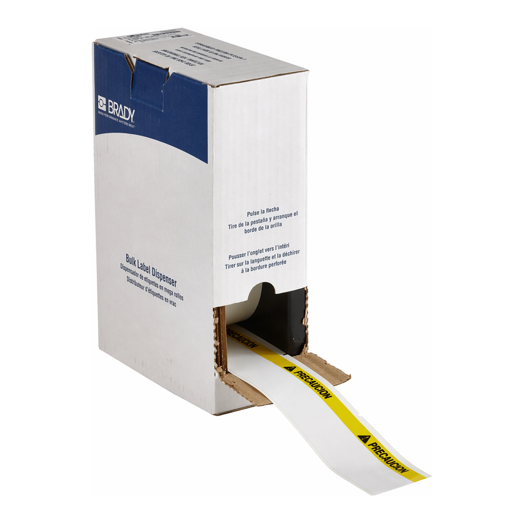 Brady All Weather Permanent Adhesive Vinyl Labels, ANSI PRECAUCION Header, Bulk, for M7 Printers