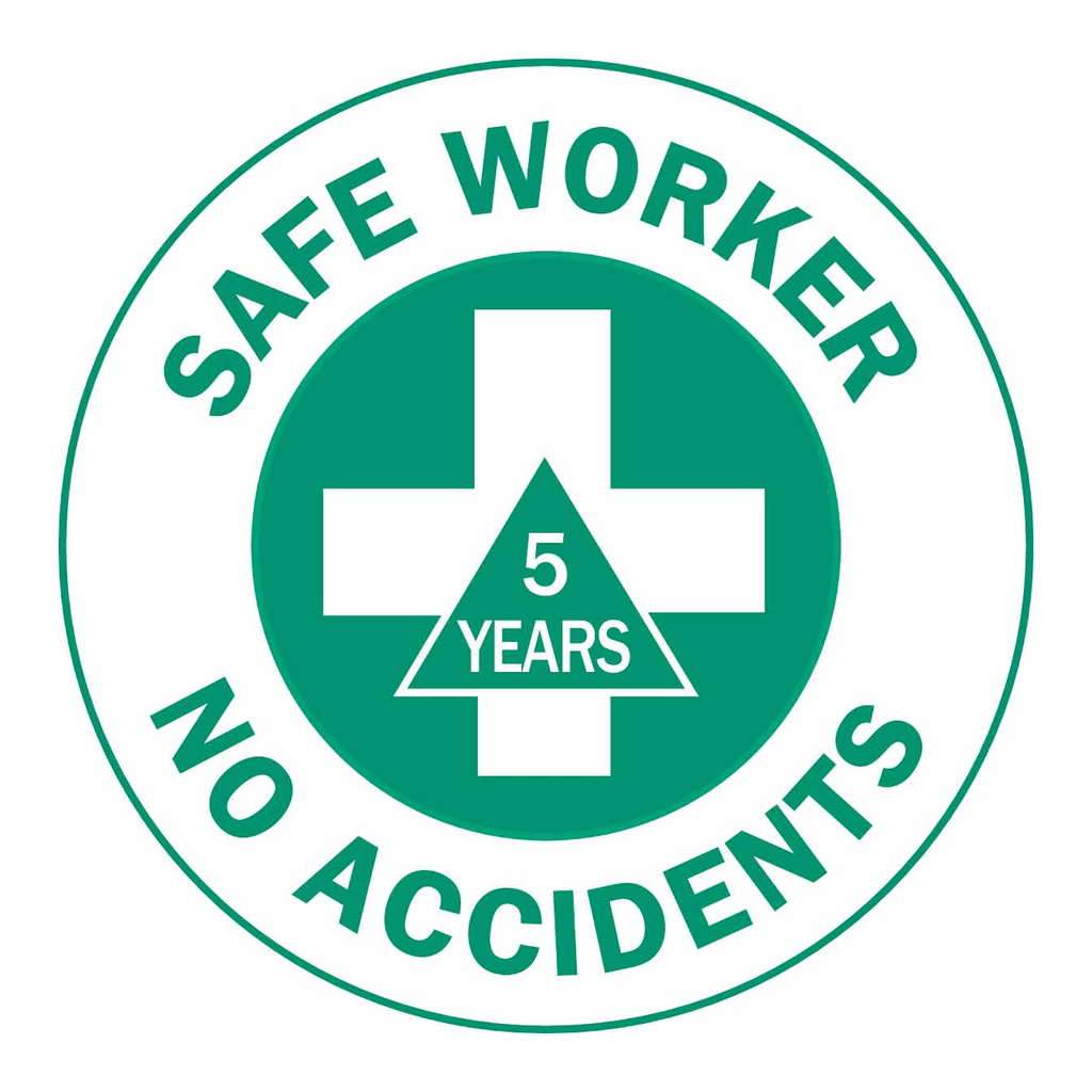 Brady SAFE WORKER NO ACCIDENTS 5 YEARS Hard Hat Labels