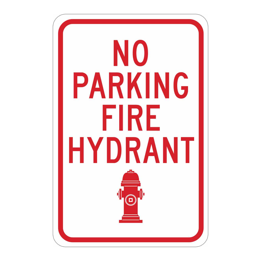 Brady No Parking Fire Hydrant Sign