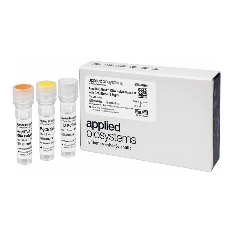 Thermo Fisher Scientific AmpliTaq Gold DNA Polymerase, LD (Low DNA) with Gold Buffer and MgCl2, 250 Units