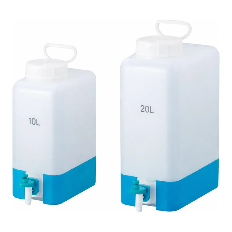 AS ONE Inclined Bottom Square Jar with Spigot PP, 바닥경사형 각형 하구병(PP제)