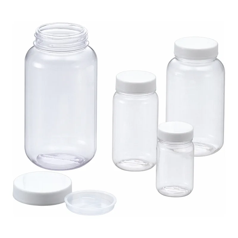 AS ONE Clear Bottle PVC Wide-Mouth, 투명 광구병(투명PVC제)
