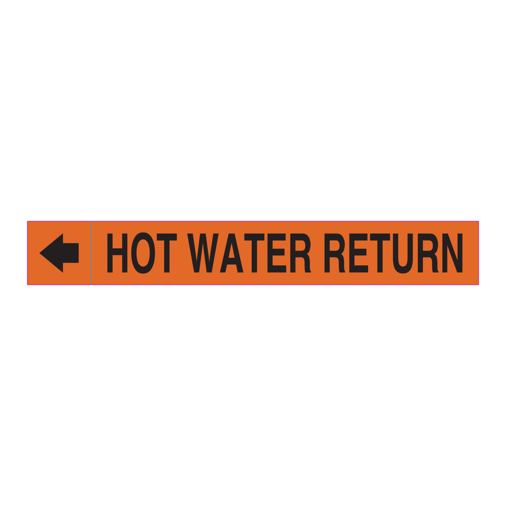 Brady HOT WATER RETURN Plenum Duct Marker