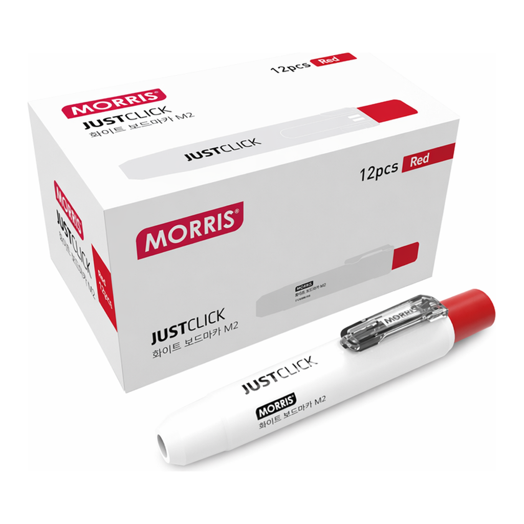 OFFICENEX 저스트클릭 화이트보드마카M2 적색(2.0mm/모리스)
