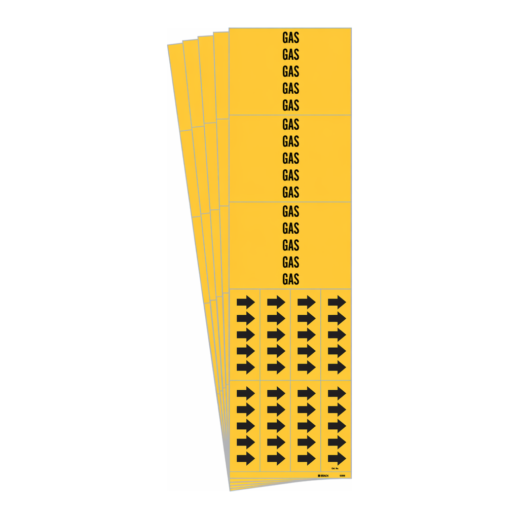 Brady Self-Adhesive Pipe Marker: GAS