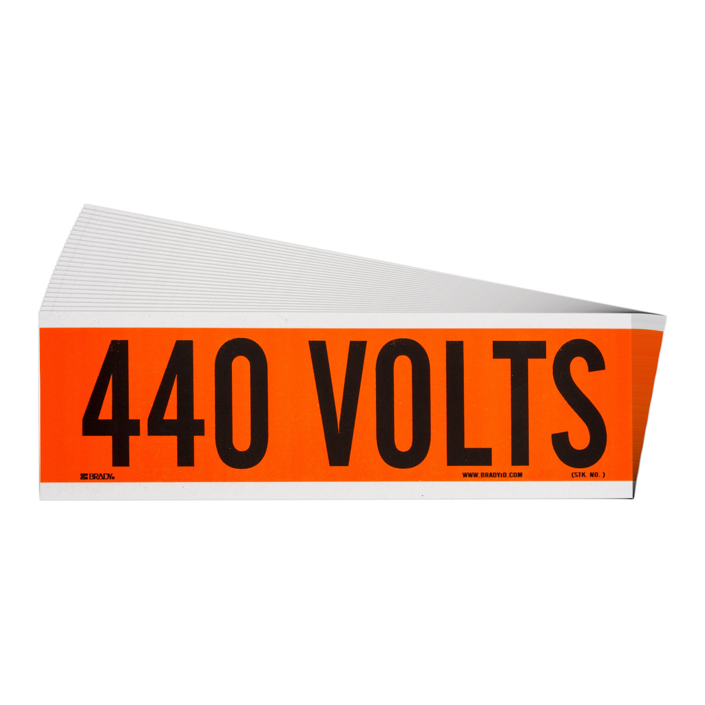 Brady 440 Volts Conduit and Voltage Labels