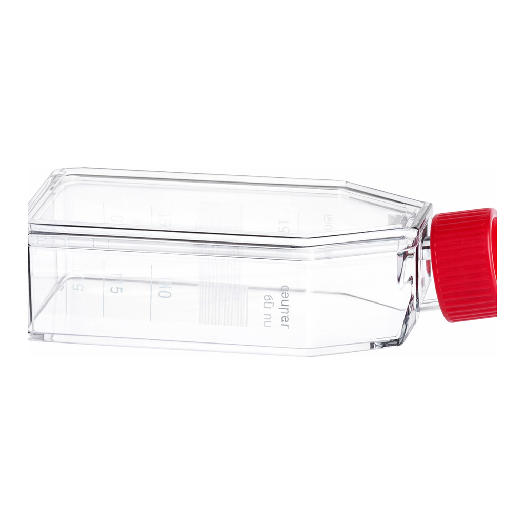 Greiner Bio One CELL CULTURE FLASK, 50 ML, 25 CM², PS,RED FILTER SCREW CAP, CLEAR, CELLSTAR® TC, STERILE, 10 PCS./BAG