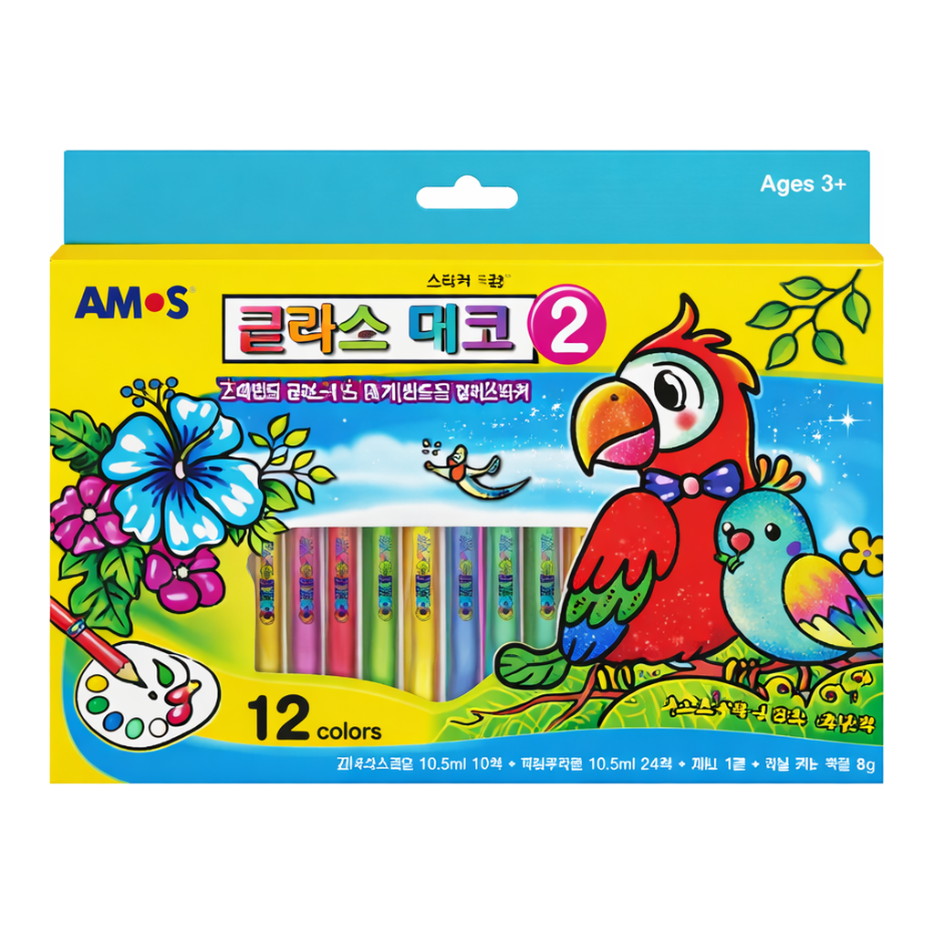 OFFICENEX 아모스 글라스데코 2번(10.5mlx12개+밑그림+딱풀)