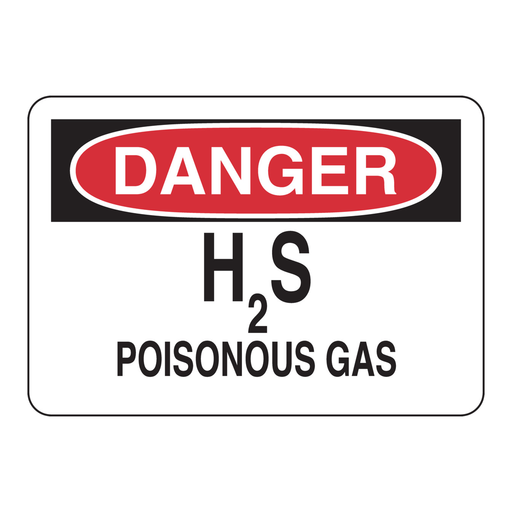 Brady DANGER H2S Poisonous Gas Sign