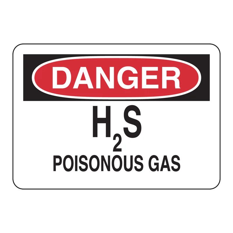 Brady DANGER H2S Poisonous Gas Sign