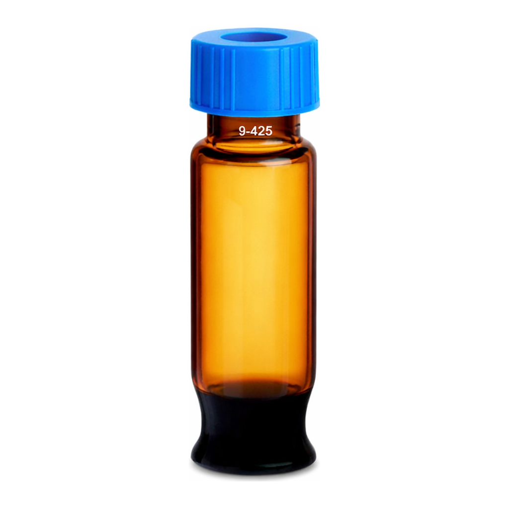 Waters LCMS Certified Amber Glass 12 x 32 mm Screw Neck Max Recovery Vial, with Cap and PTFE/Silicone Septum, 2 mL Volume, 100/pk